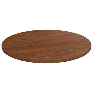vidaXL Dessus de table rond Marron foncé Ø50x1 5cm Chêne massif traité