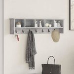 vidaXL Porte-manteau mural avec étagère Gris béton 100 x 16 x 26 cm