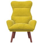 vidaXL Fauteuil relaxant Jaune 69 x 74 x 93 cm Velours