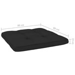 vidaXL Coussins de palette lot de 2 noir tissu