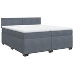 vidaXL Sommier à lattes de lit et matelas Gris foncé 200x200cm Velours
