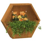 vidaXL Jardinières murales 2 Pièces Rouillé Acier corten 46x10x40 cm