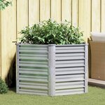 vidaXL Lit surélevé de jardin 129x77 cm Acier galvanisé Argenté