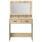 Coiffeuse vidaXL avec lumière LED Chêne Sonoma 79x41x135 cm