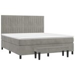 vidaXL Sommier à lattes de lit et matelas Gris clair 160x200cm Velours