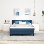 Lit box spring vidaXL avec matelas bleu 160x200 cm en tissu
