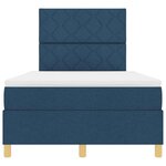 vidaXL Lit à ressorts avec matelas Bleu 120 x 200 cm tissu