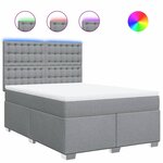 vidaXL Sommier à lattes de lit avec matelas Gris clair 140x190cm Tissu