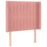 vidaXL Tête de lit à LED Rose 83x16x118/128 cm Velours
