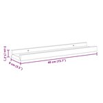 vidaXL Étagères à rebord pour cadre photo 2 Pièces Noir 40x9x3 cm MDF