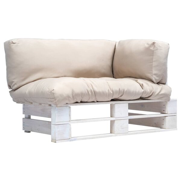 vidaXL Canapé de jardin palette avec coussins sable pinède