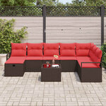 vidaXL Ensemble de Canapés avec coussin avec stockage Marron polyrotin