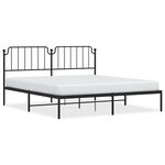 vidaXL Cadre de lit métal sans matelas avec tête de lit noir 183x213cm