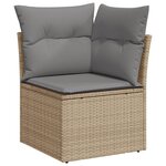 vidaXL Salon de jardin avec coussins 6 Pièces beige résine tressée