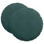 vidaXL Coussins de siège 2 pc Velours Vert foncé Ø60 x 21 cm