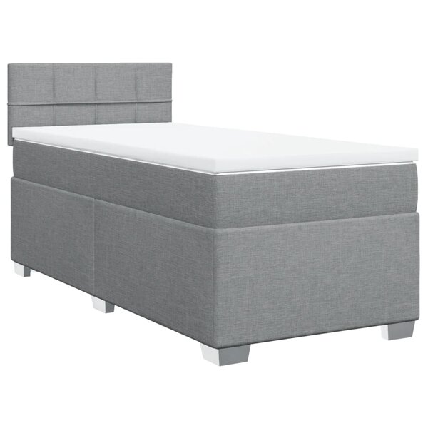 vidaXL Sommier à lattes de lit avec matelas gris clair 80x200 cm tissu