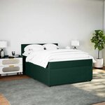 vidaXL Sommier à lattes de lit et matelas Vert foncé 140x190cm Velours