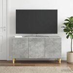 vidaXL Meuble TV Gris béton 99 x 34 5 x 50 cm Bois d'ingénierie