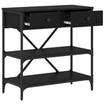 vidaXL Table console avec tiroir Chêne noir Bois d'ingénierie