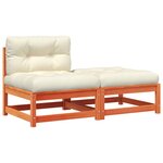 vidaXL Canapé de jardin sans accoudoirs avec coussins et repose-pieds