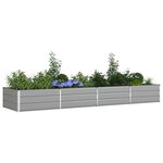 vidaXL Jardinière Gris clair 195 x 100 x 45 cm Acier galvanisé