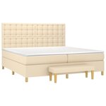 vidaXL Sommier à lattes de lit avec matelas Crème 200x200 cm Tissu