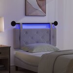 vidaXL Tête de lit suspendue Avec lumière LED Gris clair Velours