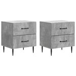 vidaXL Cabinet de chevet 2 Pièces Gris béton 43 x 34 5 x 47 5 cm