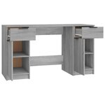 vidaXL Bureau avec armoire latérale Sonoma gris Bois d'ingénierie