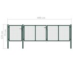 vidaXL Portail de jardin Acier 400 x 75 cm Vert