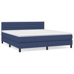 vidaXL Sommier à lattes de lit avec matelas Bleu 180x200 cm Tissu