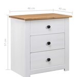 vidaXL Table de chevet Blanc 46x40x57 cm Pin Gamme Panama