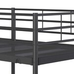 VidaXL Lit superposé sans matelas noir 90x200 cm acier