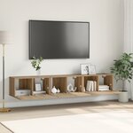 vidaXL Ensemble meuble TV Chêne Artisanal MDF  Placage Moyen Meuble TV