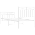 vidaXL Cadre de lit métal sans matelas avec pied de lit blanc 75x190cm