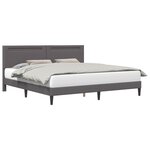 vidaXL Cadre de lit avec bandes LED Gris 180 x 200 cm Simili cuir