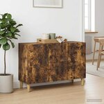 vidaXL Buffet Chêne fumé 89 x 34 5 x 60 cm Bois d'ingénierie