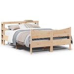 vidaXL Cadre de lit avec tête de lit 120x190 cm bois de pin massif