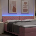 vidaXL Tête de Lit LED avec des lumières à LED Rose 200 cm Velours
