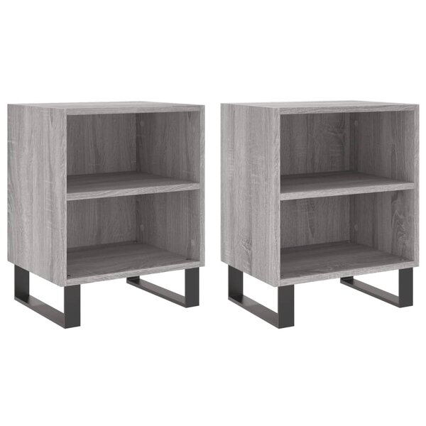 vidaXL Tables de chevet 2 Pièces sonoma gris 40x30x50cm bois d'ingénierie