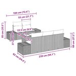 vidaXL Ensemble de canapé de jardin 6 Pièces Marron polyrotin