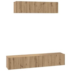 vidaXL Ensemble meuble TV 4 Pièces Chêne artisanal Bois d'ingénierie