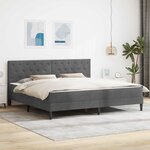 vidaXL Cadre de lit avec matelas Gris foncé 180 x 200 cm Velours