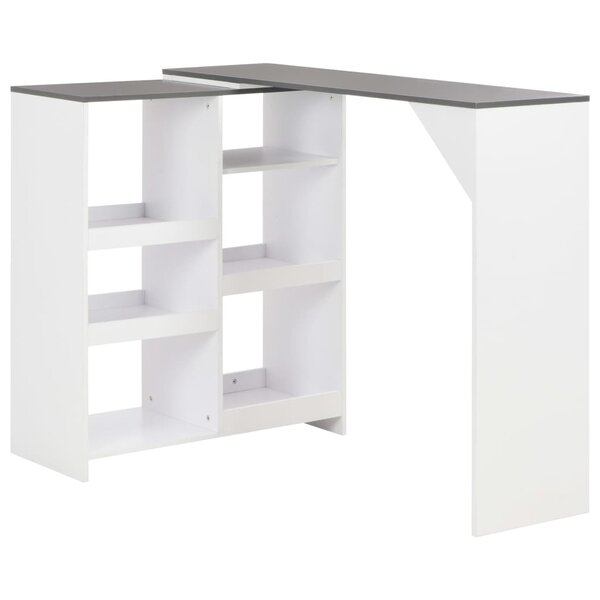 vidaXL Table de bar avec tablette amovible Blanc 138x39x110 cm