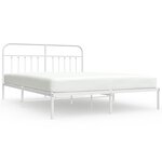 vidaXL Cadre de lit métal avec tête de lit blanc 180x200 cm
