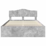 vidaXL Cadre de lit avec tête de lit Béton 160 x 200 cm Pin massif