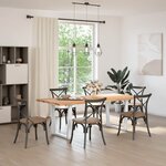 vidaXL Table à manger avec bord naturel 220x100x74cm bois massif chêne