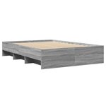 vidaXL Cadre de lit sans matelas sonoma gris 135x190 cm