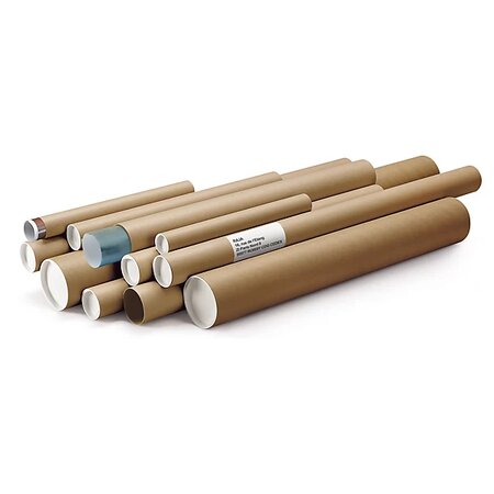 Tube carton rond postal brun raja 60x380 mm (lot de 50)