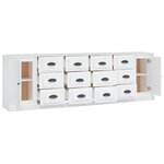 vidaXL Buffets 3 Pièces Blanc Bois d'ingénierie
